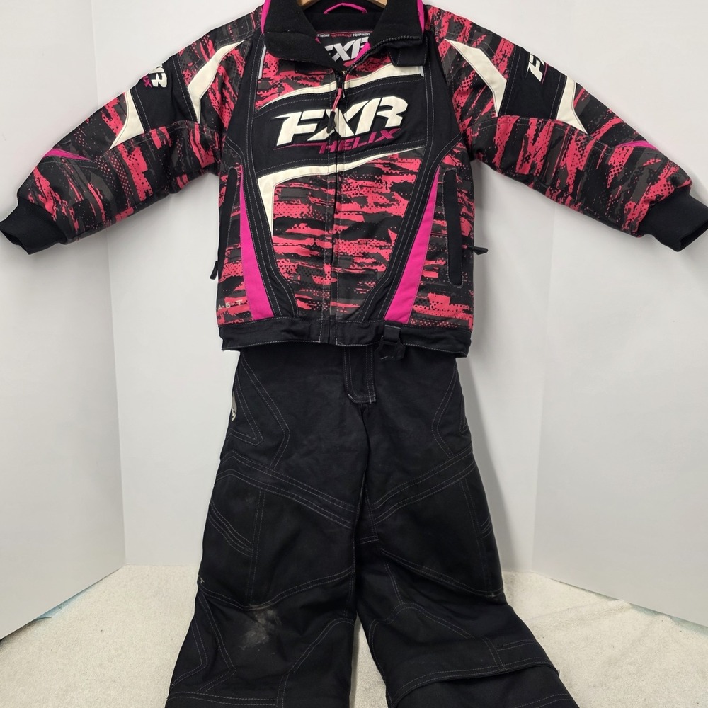 FXR Youth Child Size 2 Helix Jacket & Pants Snowmobile  FAST Girl's Black Pink